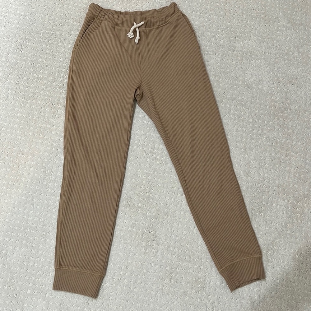 Tan ribbed sweatpants
